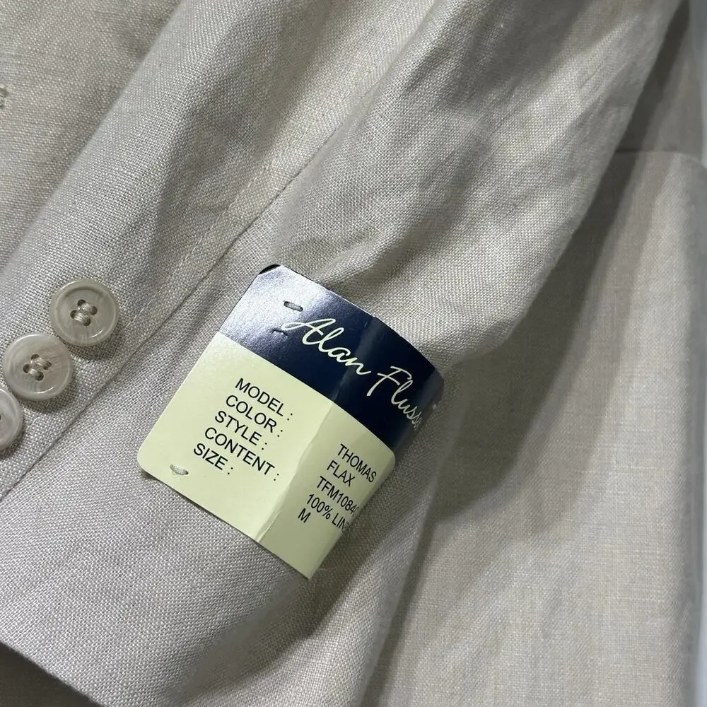 alan flusser 100% linen thomas flax blazer mens size M
